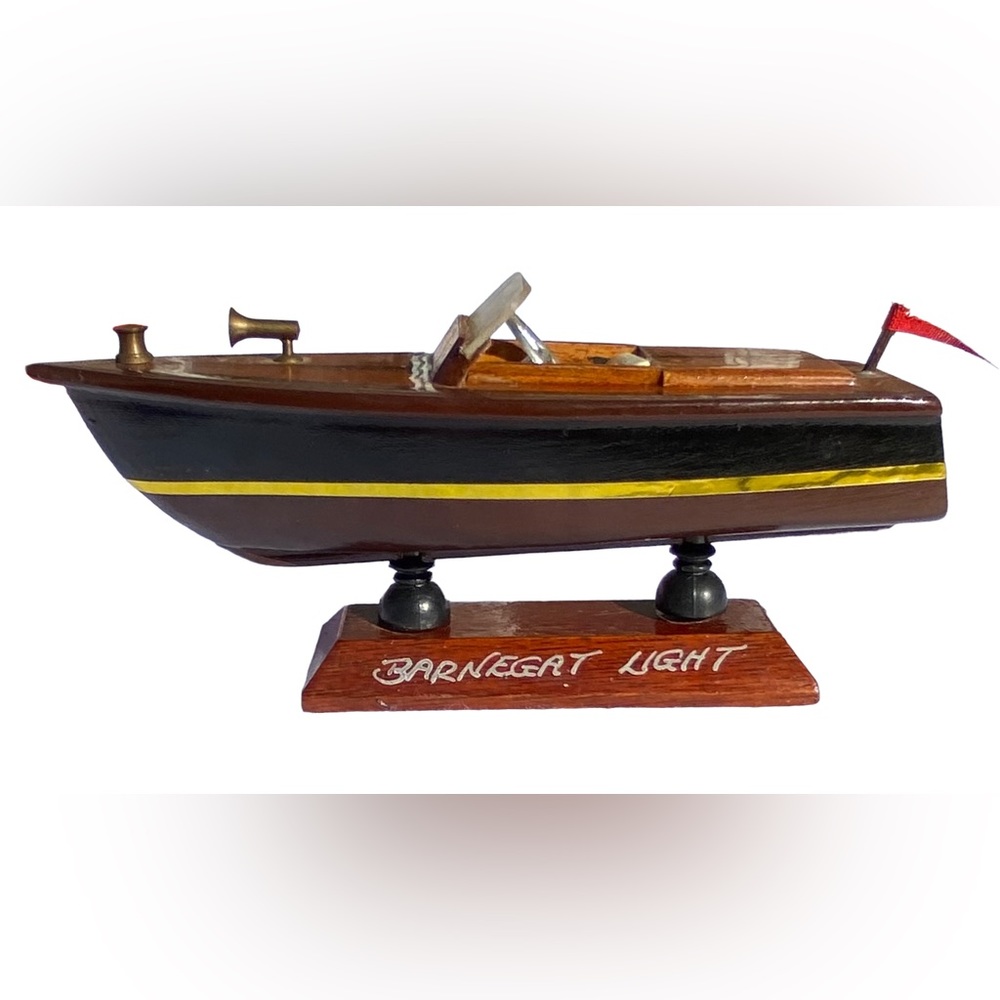 Cape Shore Inc 6” Light Dark Wood Racing Boat Barnegat Light